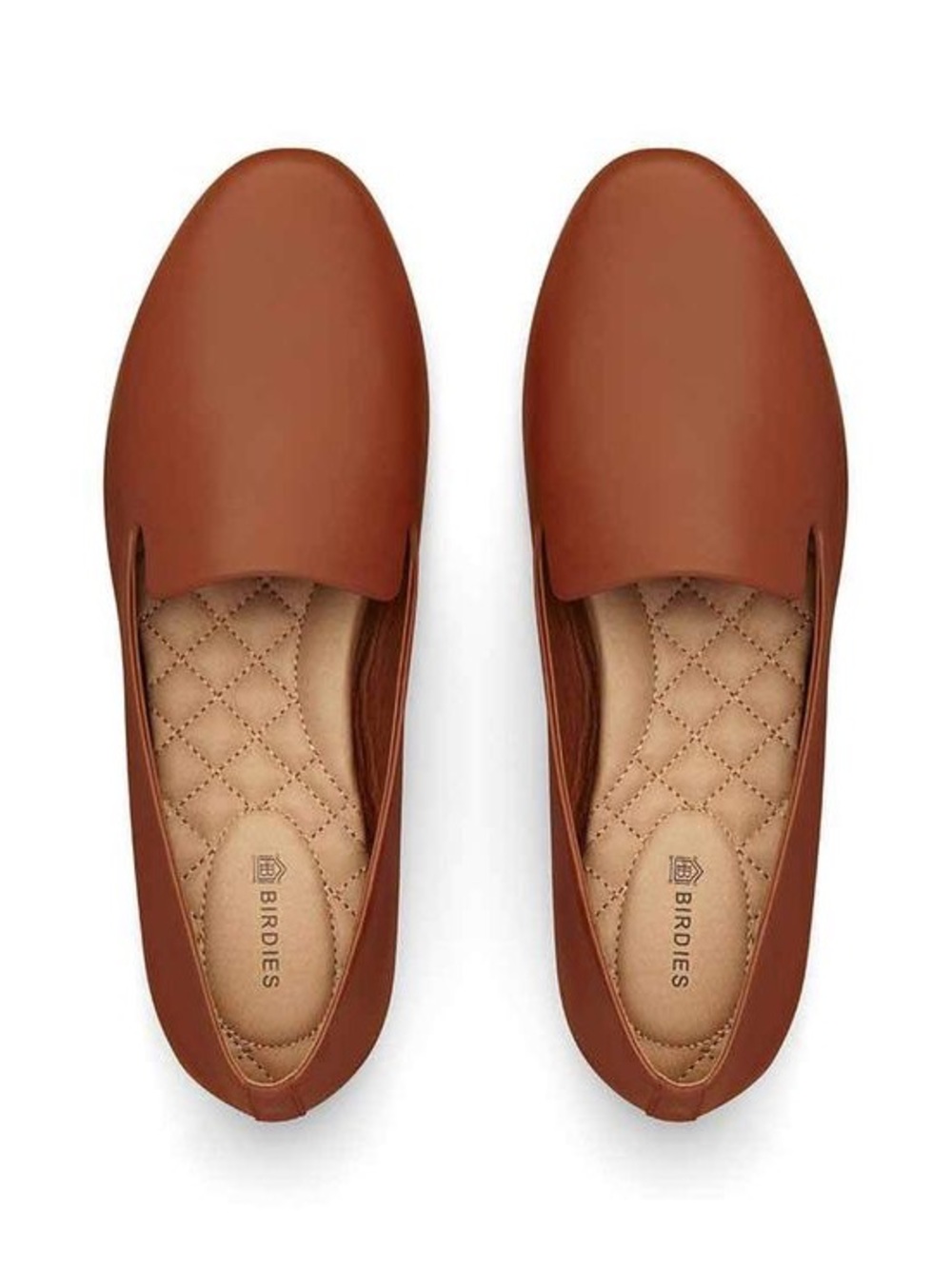 Birdies Cognac Leather Slip-On Flats